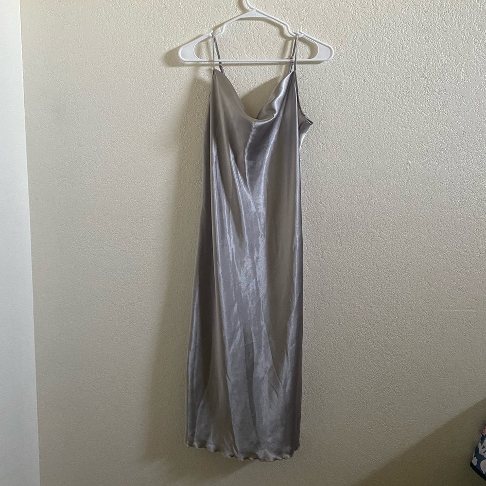 Silver slip dress